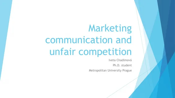 Marketing communication and unfair competition