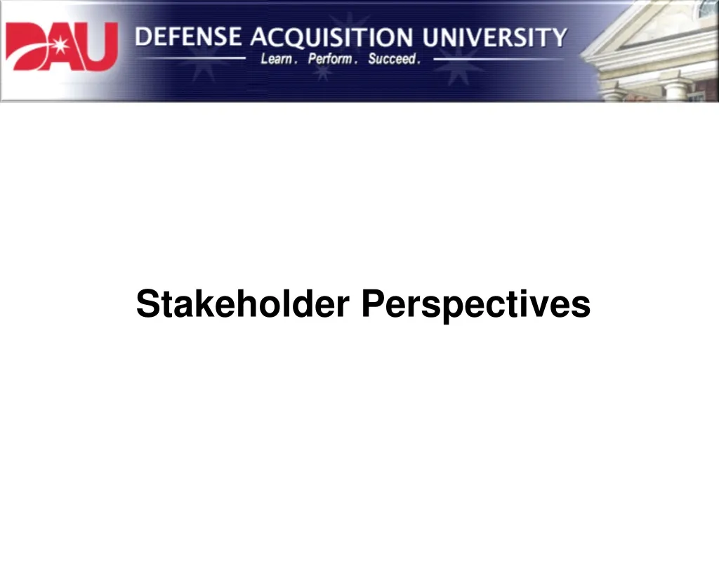 stakeholder perspectives