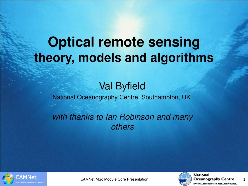 optical remote sensing theory models and algorithms