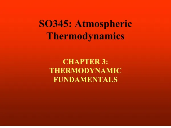 SO345: Atmospheric Thermodynamics