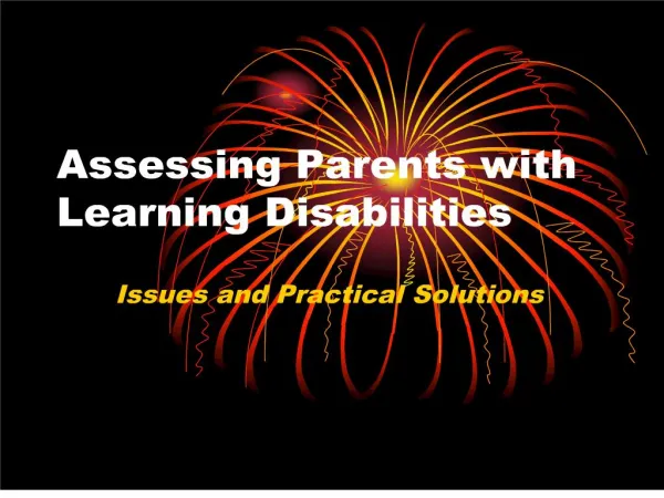 Assessing Parents with Learning Disabilities