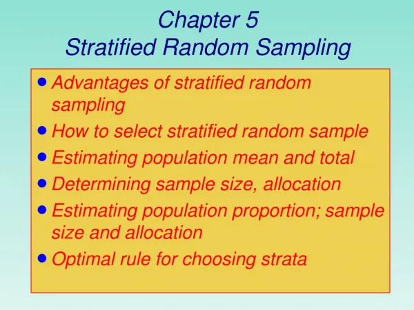 Chapter 5 Stratified Random Sampling