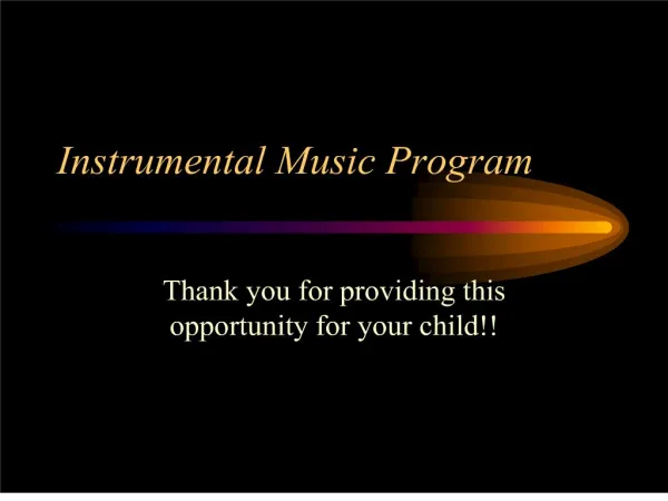 Instrumental Music Program
