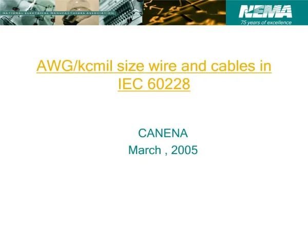 AWGkcmil size wire and cables in IEC 60228