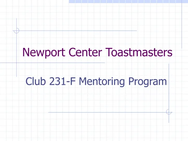 Newport Center Toastmasters