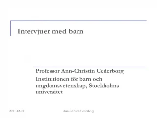 Intervjuer med barn - slide 1