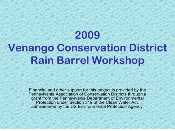 2009 Venango Conservation District Rain Barrel Workshop