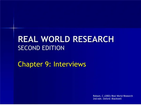 REAL WORLD RESEARCH SECOND EDITION