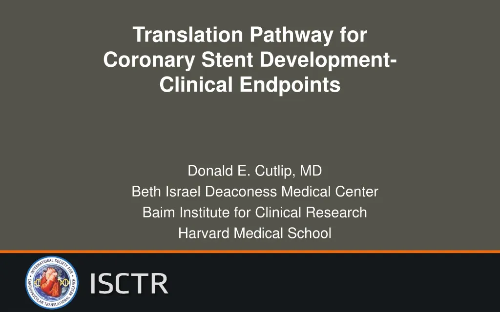 translation pathway for coronary stent development clinical endpoints