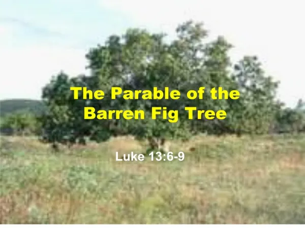 The Parable of the Barren Fig Tree