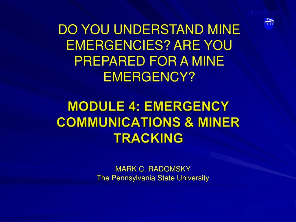 module 4 emergency communications miner tracking