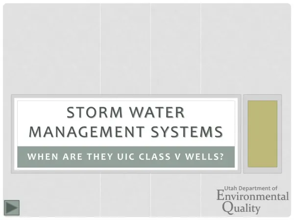 Storm water Management Systems