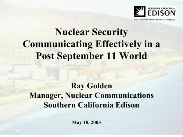 Nuclear Security Communicating Effectively in a Post ...