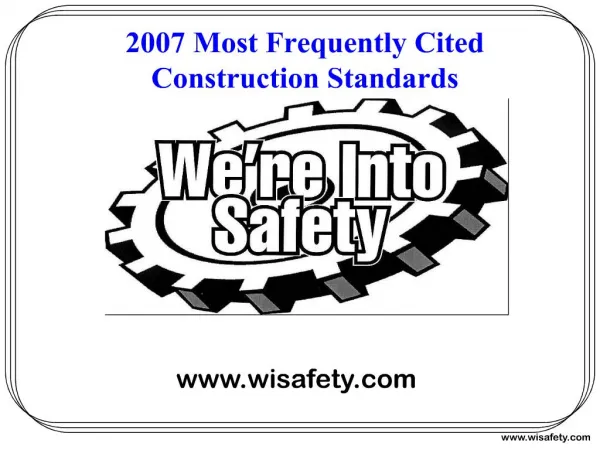 2007 Most Frequently Cited Construction Standards