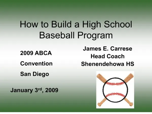 How to Build a High School Baseball Program