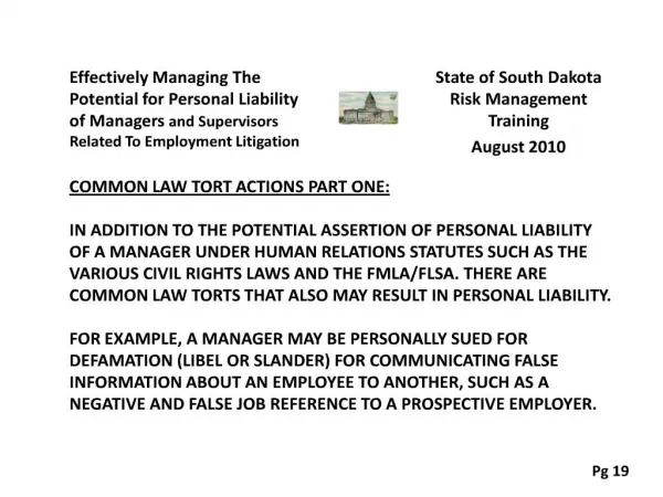 Individual Liability of Managers and Supervisors Related to ...