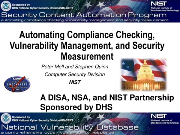 Automating Compliance Checking, Vulnerability Management, and Security Measurement