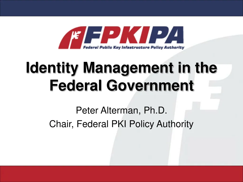 identity management in the federal government