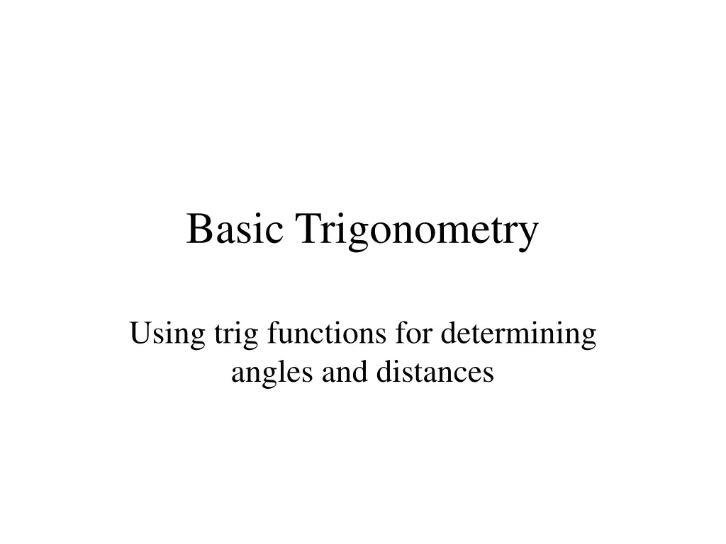 basic trigonometry