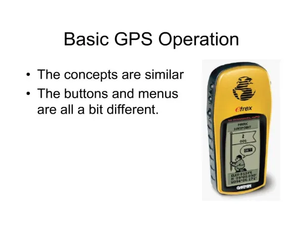 Basic GPS Operation