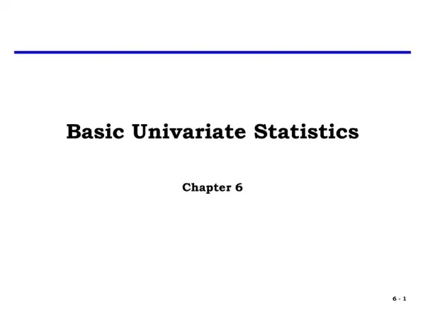 Basic Univariate Statistics