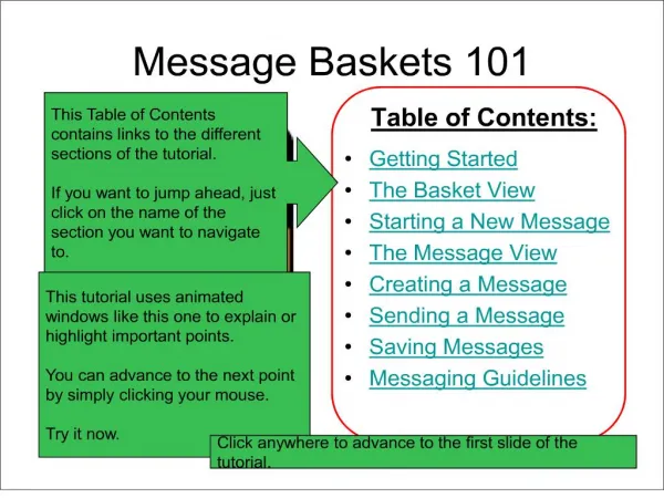 Message Baskets 101