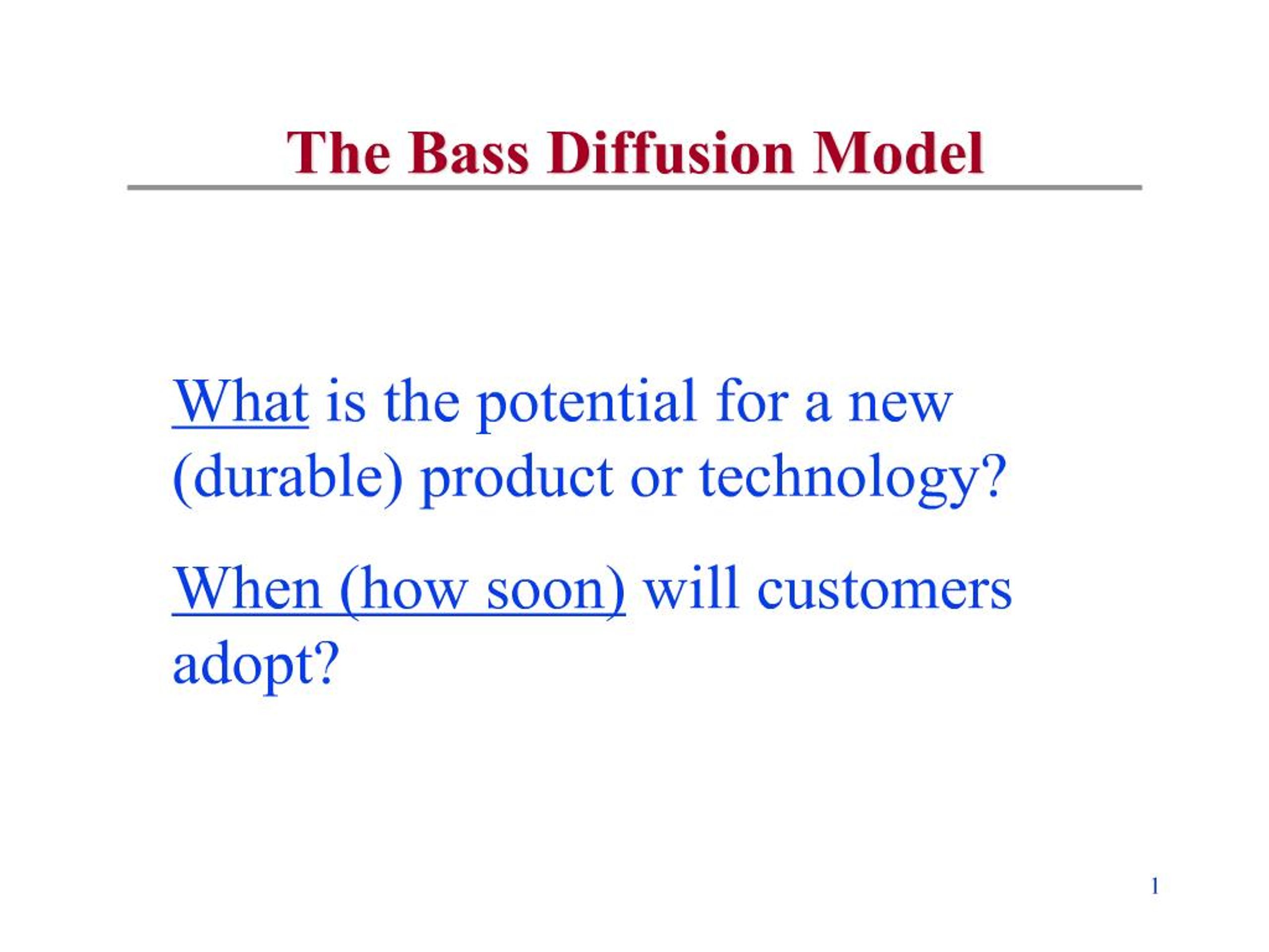 PPT - The Bass Diffusion Model PowerPoint Presentation, free download ...