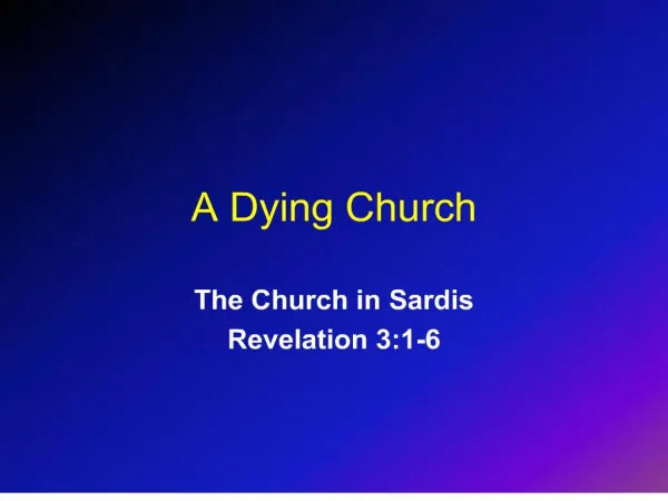 A Dying Church