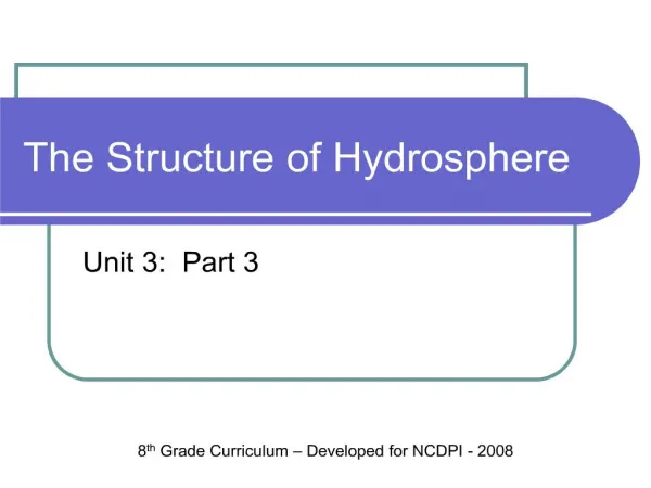 The Structure of Hydrosphere