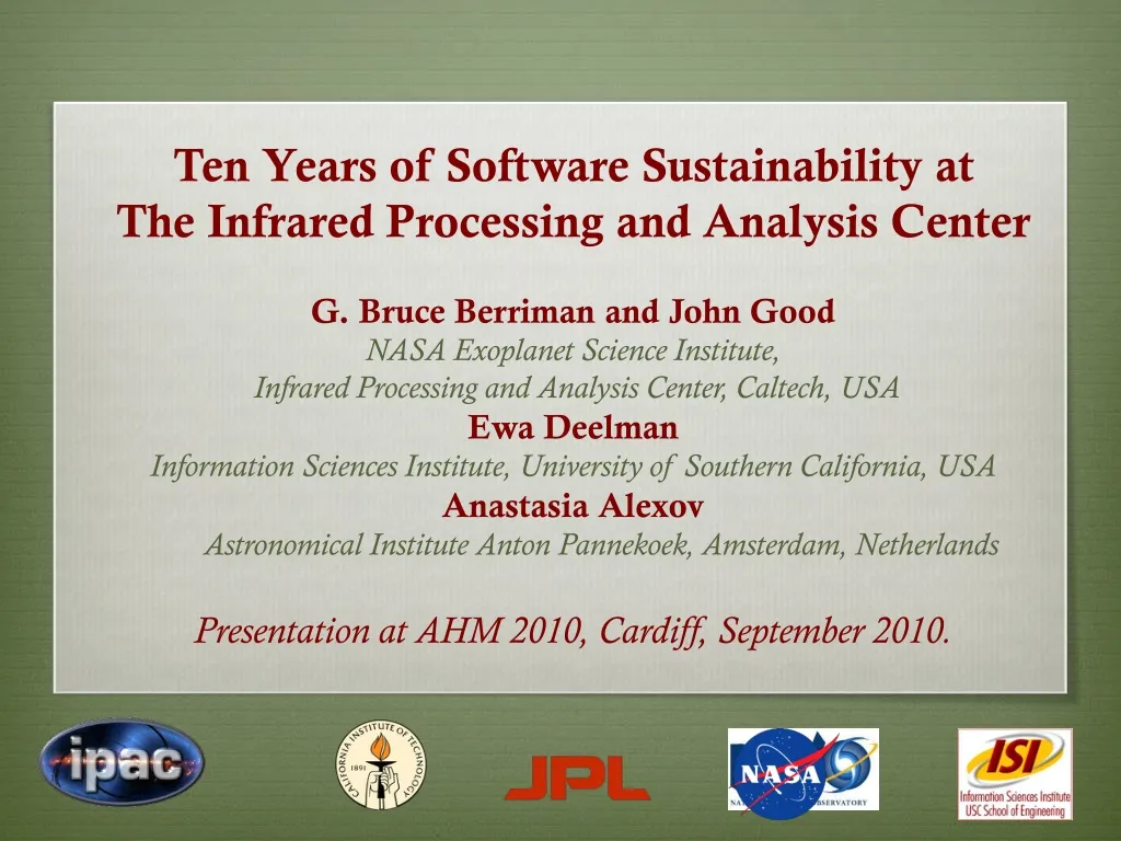 ten years of software sustainability at the infrared processing and analysis center