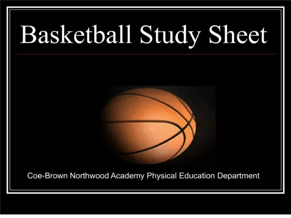Basketball Study Sheet