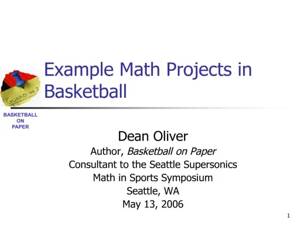 Example Math Projects in Basketball