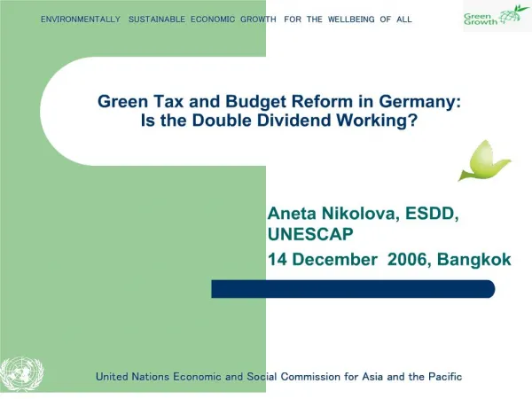 Green Tax and Budget Reform in Germany: Is the Double Dividend Working