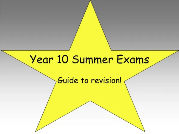 Year 10 Summer Exams