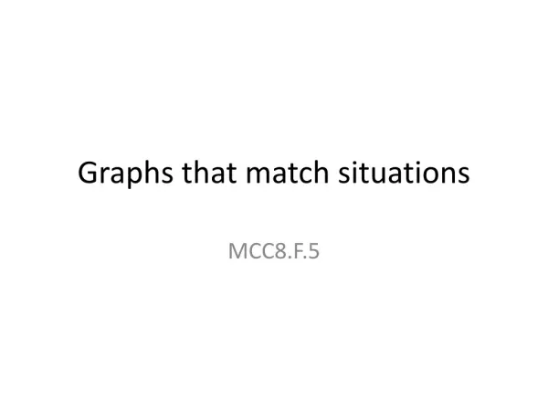 Graphs that match situations
