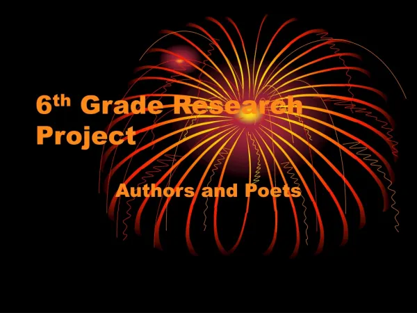 6 th Grade Research Project