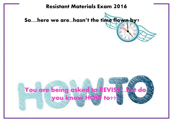 Resistant Materials Exam 2016
