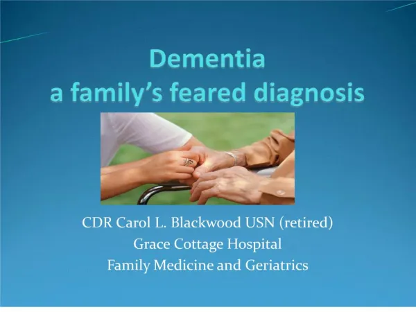 Dementia a family s feared diagnosis