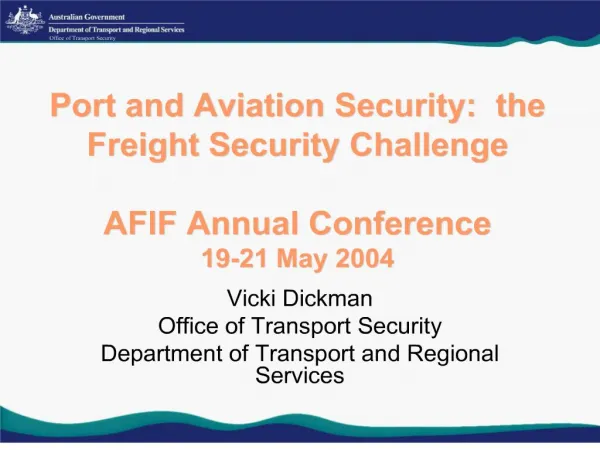 Port and Aviation Security