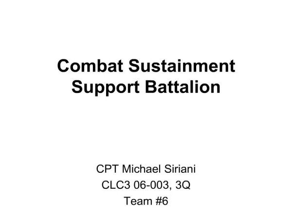 Combat Sustainment Support Battalion