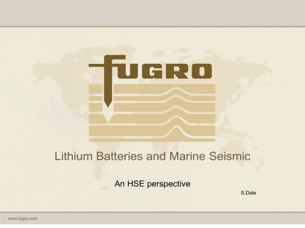 Lithium Batteries and Marine Seismic