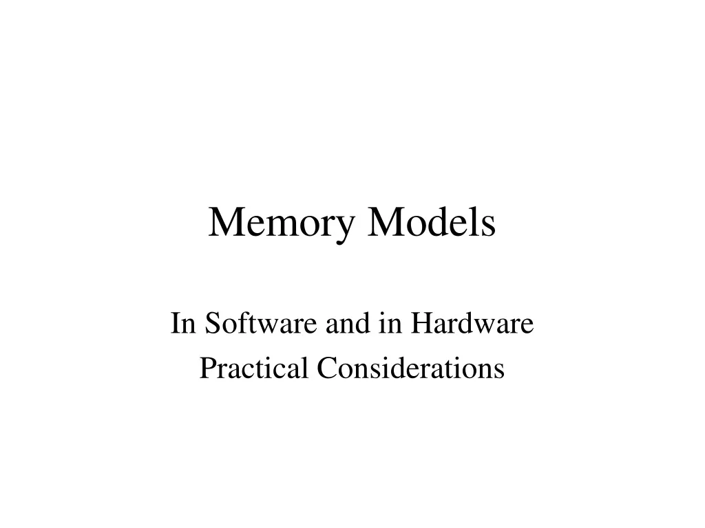 memory models