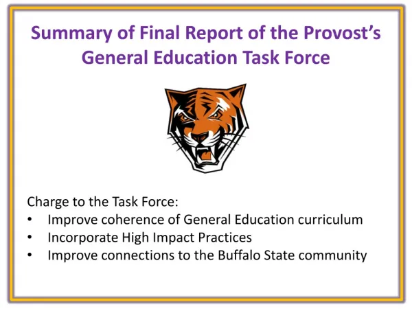 Summary of Final Report of the Provost’s General Education Task Force