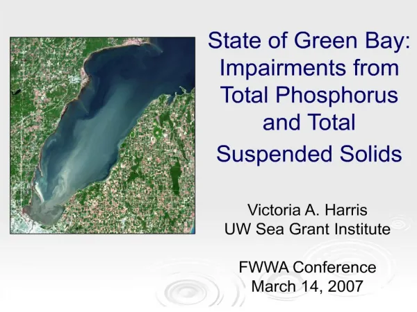 State of Green Bay: Impairments from Total Phosphorus and Total Suspended Solids