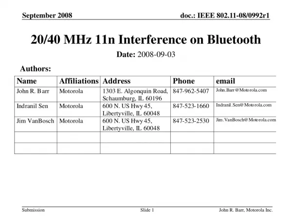 20/40 MHz 11n Interference on Bluetooth