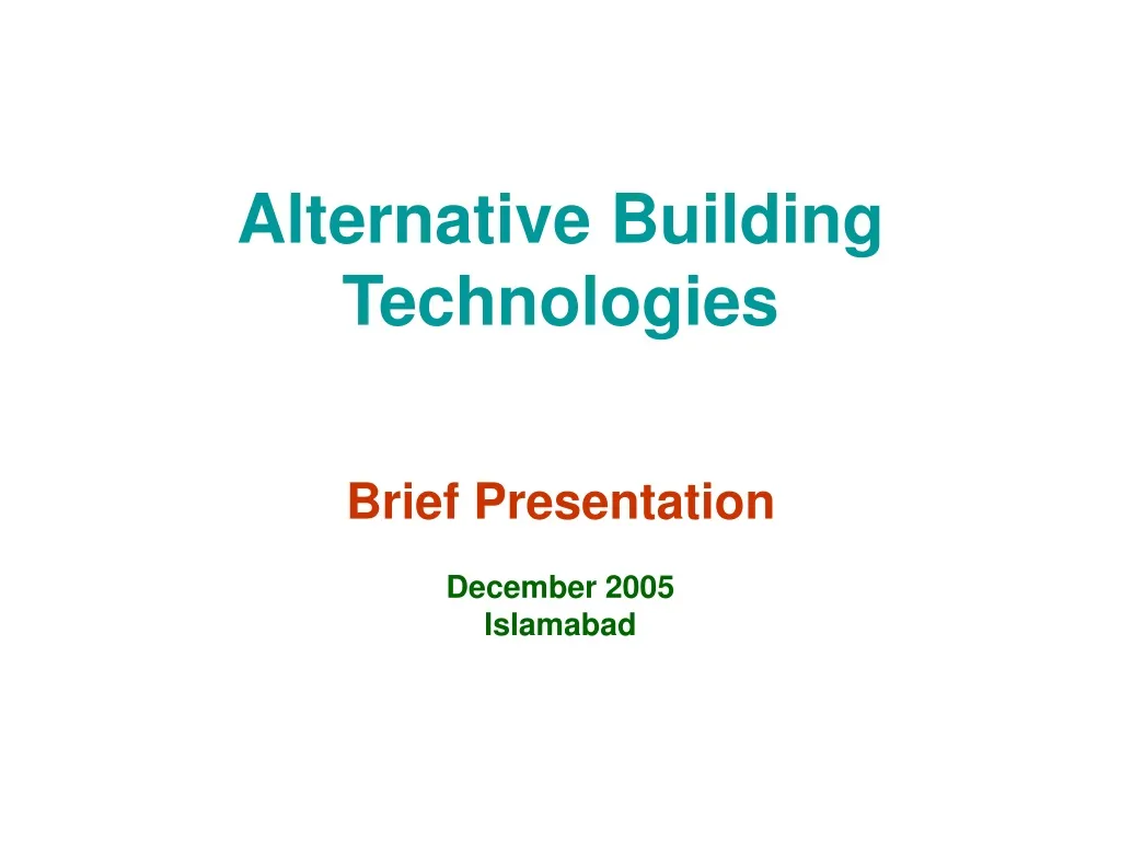 alternative building technologies
