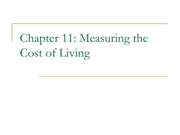 Chapter 11: Measuring the Cost of Living