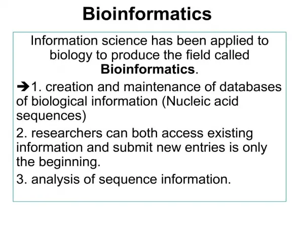 Bioinformatics