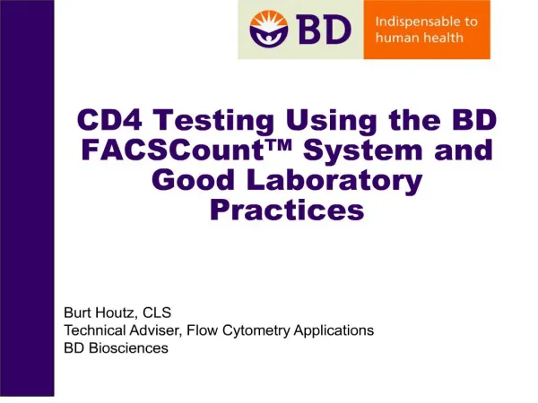 CD4 Testing Using the BD FACSCount System and Good Laboratory Practices