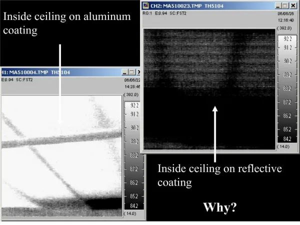 Inside ceiling on aluminum coating